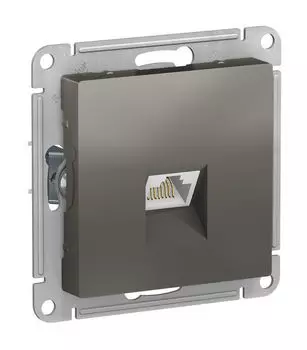Розетка RJ-45 скрытый монтаж категория 6А, механизм без рамки, сталь, Schneider Electric AtlasDesign (ATN000986)