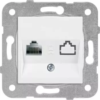 Розетка RJ-45 скрытый монтаж категория 6e, 1 модуль, механизм без рамки, белый, PANASONIC Karre Plus &amp; Arkedia Slim (WKTT04052WH-RU)
