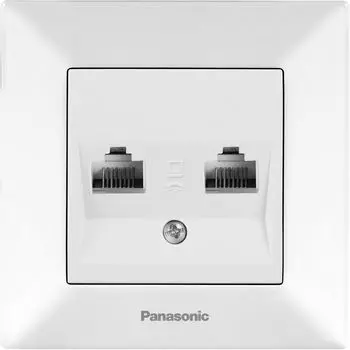 Розетка RJ-45 скрытый монтаж категория 6e, механизм в сборе, белый, PANASONIC Arkedia (WMTC04072WH-RU)