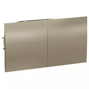 Розетка Schneider Electric ATLASDESIGN, скрытый монтаж, 2-х постовая, с з/к, со шторками, с крышкой, 16A, в сборе, IP20, шампань (ATN000528)