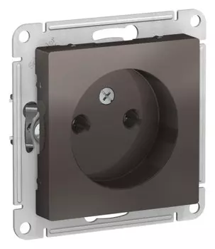 Розетка Schneider Electric ATLASDESIGN, скрытый монтаж, однопостовая, 16A, механизм с накладкой без рамки, IP20, мокко (ATN000641)