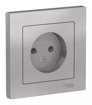 Розетка Schneider Electric AtlasDesign, скрытый монтаж, однопостовая, 16A, в сборе, IP20, алюминий (ATN000340)