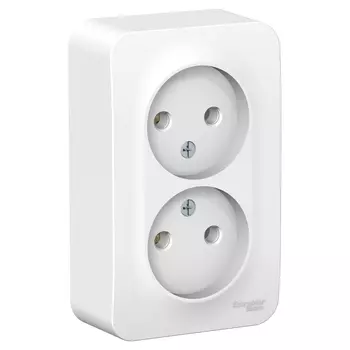 Розетка Schneider Electric Blanca, открытый монтаж, 2-х постовая, 16A, в сборе, IP20, белый (BLNRA000201)