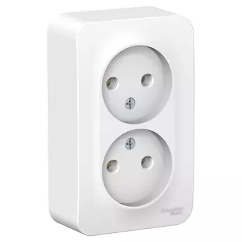 Розетка Schneider Electric Blanca, открытый монтаж, 2-х постовая, 16A, в сборе с изолирующей пластиной, IP20, белый (BLNRA000211)
