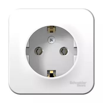 Розетка Schneider Electric Blanca, открытый монтаж, однопостовая, с з/к, 16A, в сборе, IP20, белый (BLNRA010101)