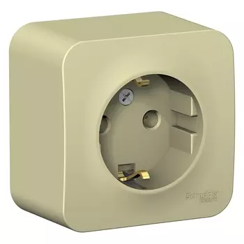 Розетка Schneider Electric Blanca, открытый монтаж, однопостовая, с з/к, 16A, в сборе с изолирующей пластиной, IP20, бежевый (BLNRA010117)
