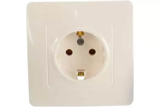 Розетка Schneider Electric Blanca, скрытый монтаж, однопостовая, с з/к, 16A, в сборе, IP20, молочный (BLNRS001012)