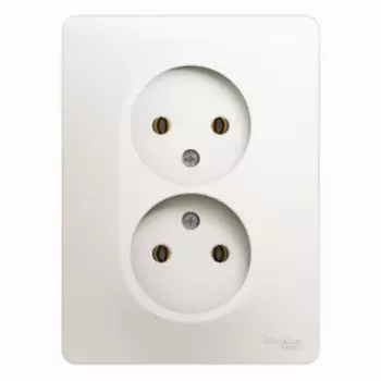 Розетка Schneider Electric GLOSSA, скрытый монтаж, 2-х постовая, 16A, в сборе, IP20, перламутр (GSL000620)