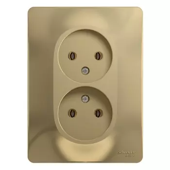 Розетка Schneider Electric GLOSSA, скрытый монтаж, 2-х постовая, 16A, в сборе, IP20, титан (GSL000420)