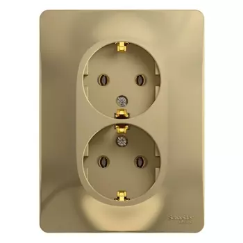 Розетка Schneider Electric GLOSSA, скрытый монтаж, 2-х постовая, с з/к, 16A, в сборе, IP20, титан (GSL000424)
