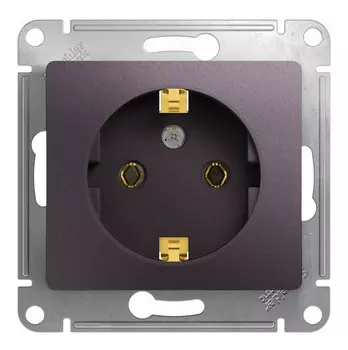 Розетка Schneider Electric GLOSSA, скрытый монтаж, однопостовая, с з/к, 16A, механизм с накладкой и суппортом, IP20, сиреневый туман (GSL001443)