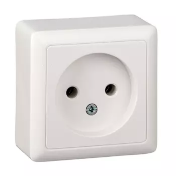 Розетка Schneider Electric ЭТЮД ХИТ, открытый монтаж, однопостовая, 10A, в сборе, IP20, белый (RA10-131-B)