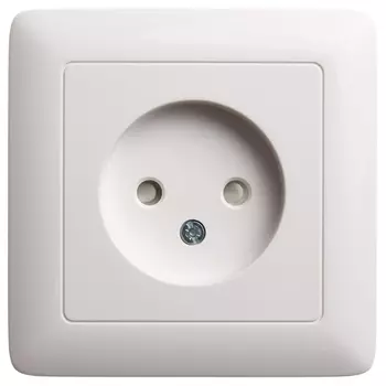 Розетка Schneider Electric ЭТЮД ХИТ, скрытый монтаж, однопостовая, со шторками, 10A, в сборе, IP20, белый (RS10-135-B)