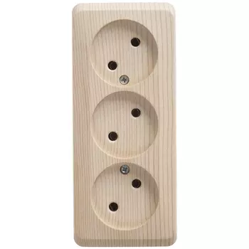 Розетка Schneider Electric Этюд, открытый монтаж, 3-х постовая, 16A, в сборе, IP20, сосна (PA16-009D)
