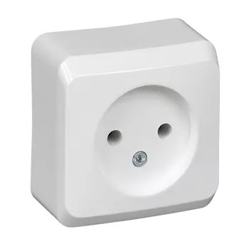 Розетка Schneider Electric Этюд, открытый монтаж, однопостовая, 16A, в сборе, IP20, винтовые зажимы, белый (PA16-001B)