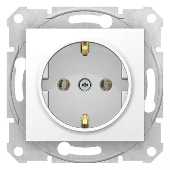 Розетка Schneider Electric sedna, скрытый монтаж, однопостовая, с з/к, 16A, механизм с накладкой без рамки, IP20, автоматические клеммы, белый (SDN3001821)