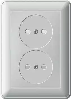 Розетка Schneider Electric W59, скрытый монтаж, 2-х постовая, со шторками, 16A, в сборе, IP20, черный бархат (RS16-254-68)