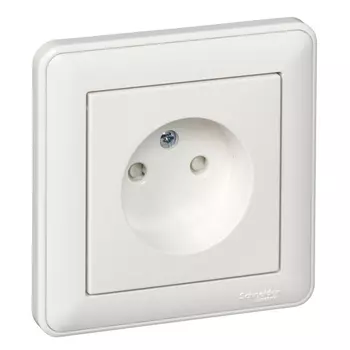 Розетка Schneider Electric W59, скрытый монтаж, однопостовая, со шторками, 16A, в сборе, IP20, белый (RS16-151-18)