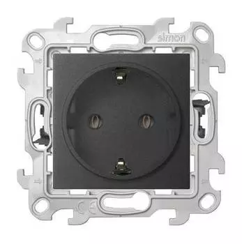 Розетка Simon Push&Go, скрытый монтаж, однопостовая, с з/к, 16А, в сборе, IP20, слоновая кость (2420434-031)