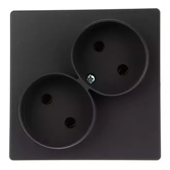 Розетка Simon, скрытый монтаж, 2-х постовая, 16А, в сборе, IP20, графит (2450457-038)