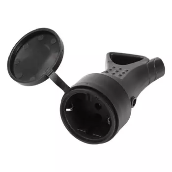 Розетка SMARTBUY SBE-16-S08-R, переносная, однопостовая, с крышкой, 16А, в сборе, IP44, черный (SBE-16-S08-R)