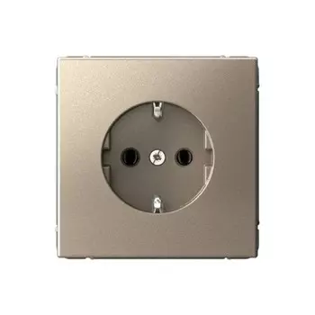 Розетка Systeme Electric ARTGALLERY GAL000543S, скрытый монтаж, однопостовая, с з/к, 16А, механизм с накладкой без рамки, IP20, шампань, 1 шт. (GAL000543S)