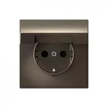 Розетка Systeme Electric ArtGallery, скрытый монтаж, однопостовая, с з/к, со шторками, с крышкой, 16А, механизм с накладкой без рамки, IP20, мокко (GAL000646)