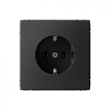 Розетка Systeme Electric ArtGallery, скрытый монтаж, однопостовая, с з/к, 16А, механизм с накладкой без рамки, IP20, базальт (GAL001443)