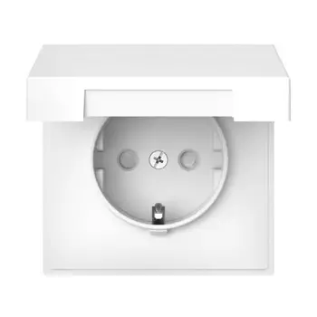 Розетка Systeme Electric ARTGALLERY, скрытый монтаж, однопостовая, с з/к, со шторками, с крышкой, 16А, механизм с накладкой без рамки, IP20, с быстрозажимными клеммами, карбон, 1 шт. (GAL001346S)