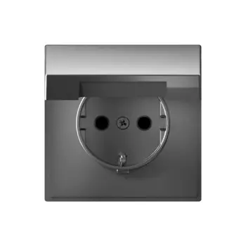 Розетка Systeme Electric ARTGALLERY, скрытый монтаж, однопостовая, с з/к, со шторками, с крышкой, 16А, механизм с накладкой без рамки, IP20, с быстрозажимными клеммами, сталь, 1 шт. (GAL000946S)