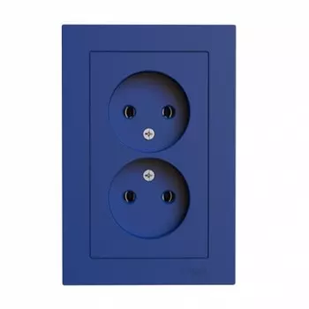 Розетка Systeme Electric AtlasDesign , скрытый монтаж, 2-х постовая/модулей: 2, 16А, в сборе, IP20, аквамарин (ATN001120)