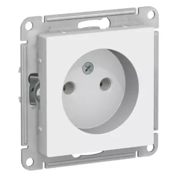 Розетка Systeme Electric AtlasDesign, скрытый монтаж, однопостовая, 16А, в сборе, IP20, белый лотос (ATN001341)