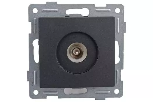 Розетка TV GUSI ELECTRIC Bravo, графит, с накладкой (С10А1-010)
