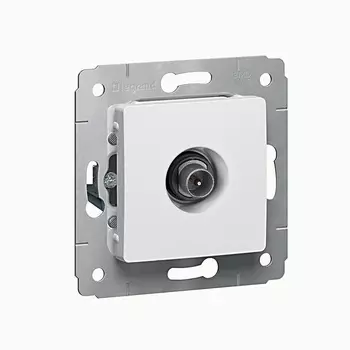 Розетка TV Legrand Cariva, белый, проходная, без рамки (773680)