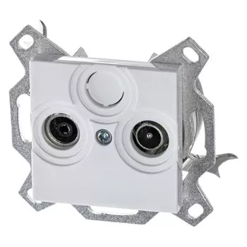 Розетка TV+RD(FM) ABB LEVIT, белый, проходная, без рамки (2CHH083607A6003)