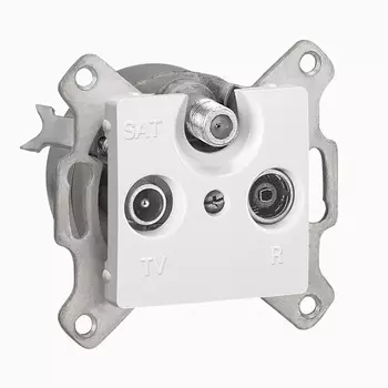Розетка TV+RD(FM)+SAT Legrand Cariva, белый, простая для схемы "звезда" (773635)