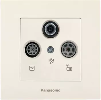 Розетка TV+RD(FM)+SAT PANASONIC Inspiria, бежевый, оконечная (WKTC04662BG-RU)