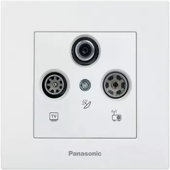 Розетка TV+RD(FM)+SAT PANASONIC Karre Plus, белый, оконечная (WKTC04632WH-RU)