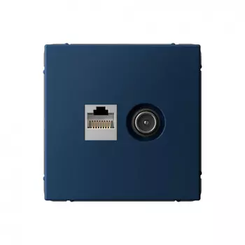 Розетка TV+RJ45 Systeme Electric ArtGallery, аквамарин, в сборе (GAL001189)