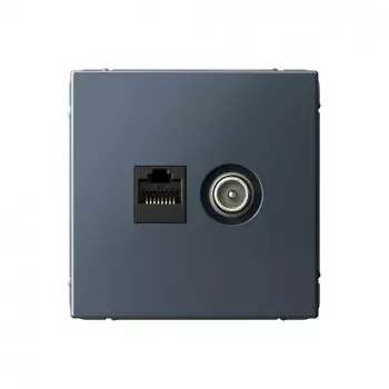 Розетка TV+RJ45 Systeme Electric ArtGallery, Грифель, в сборе (GAL000789)