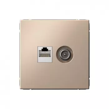 Розетка TV+RJ45 Systeme Electric ArtGallery, песочный, в сборе (GAL001289)