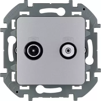 Розетка TV+SAT Legrand Inspiria, алюминий, простая для схемы "звезда" (673882)