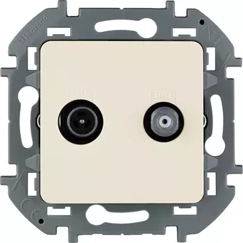 Розетка TV+SAT Legrand Inspiria, слоновая кость, простая для схемы "звезда" (673881)