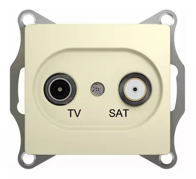 Розетка TV+SAT Schneider Electric Glossa, бежевый, оконечная, без рамки (GSL000297)