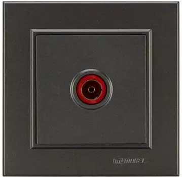 Розетка TV внешняя Makel Karea, дымчатый, проходная (56050007)