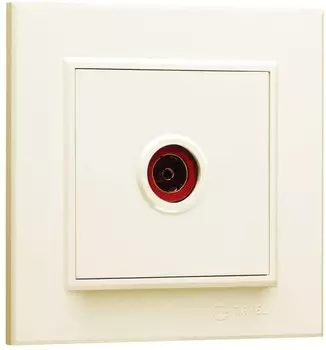 Розетка TV внешняя Makel Karea, кремовый, проходная (56010007)