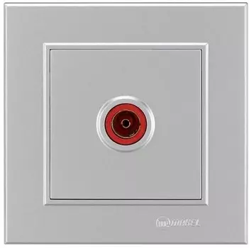 Розетка TV внешняя Makel Karea, серебристый, проходная (56065007)