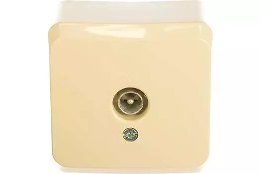 Розетка TV внешняя Systeme Electric этюд, кремовый, IP20 (TVA-002K)