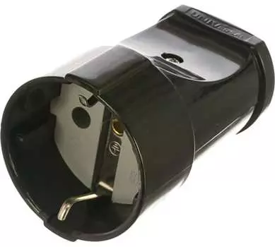 Розетка UNIVersal А1020, переносная, однопостовая, с з/к, 16А, в сборе, IP20, черный (А1020)