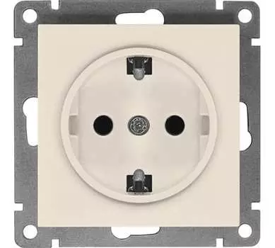 Розетка UNIVersal Афина A0028, скрытый монтаж, однопостовая, с з/к, 16А, в сборе, IP20, белый (A0028)